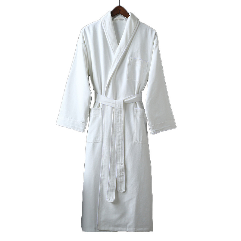 Customized Double-Layer Gabardine Bathrobe for Five-Star Hotels, Thickened and Absorbent, Suitable for Guesthouses, Beauty Salons, and Hotels, All-Season Use