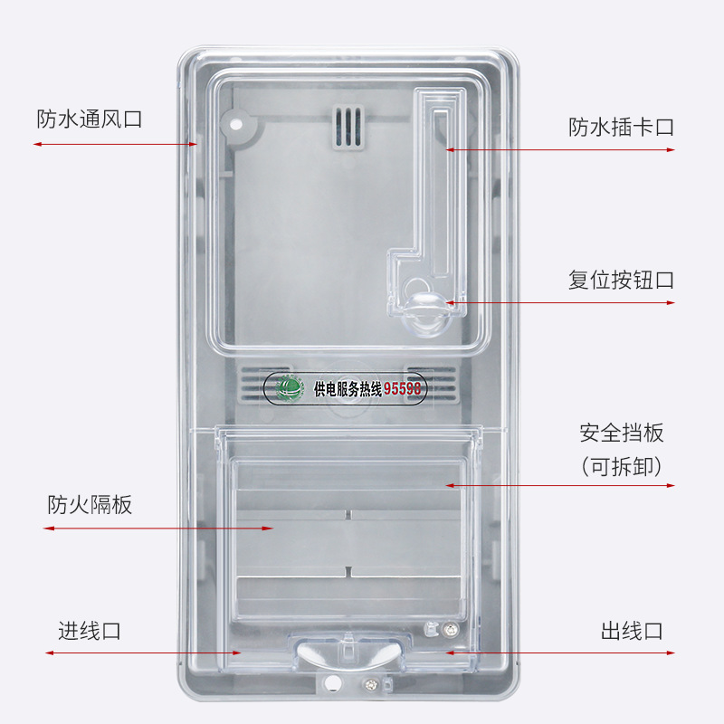 Household Meter Box Transparent Single-phase Three-phase Meter Box Rainproof Plastic Single-phase Meter Box Outdoor Surface-mounted