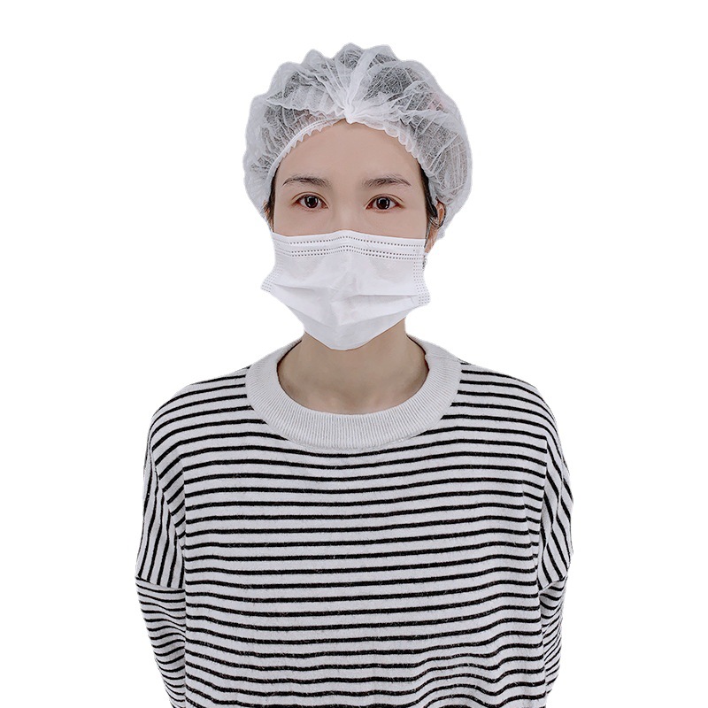 Disposable Hat Head Cover Non-woven Chef Anti-hair Anti-oil Smoke Food Catering Strip Cap Breathable Kitchen