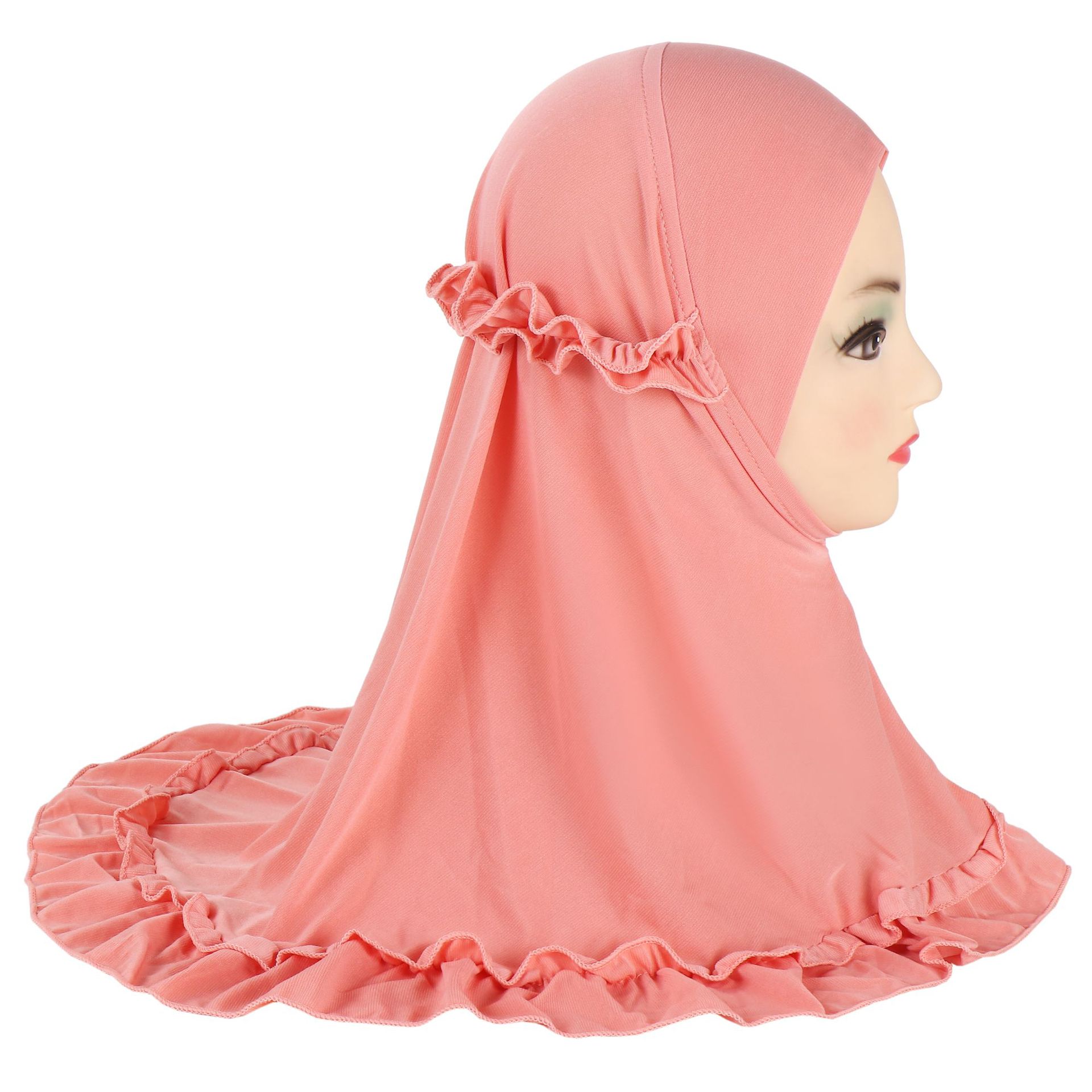Cross-border Hot Selling Hem Ruffled Lace Little Girl Children's Headscarf Malay Gauze H361