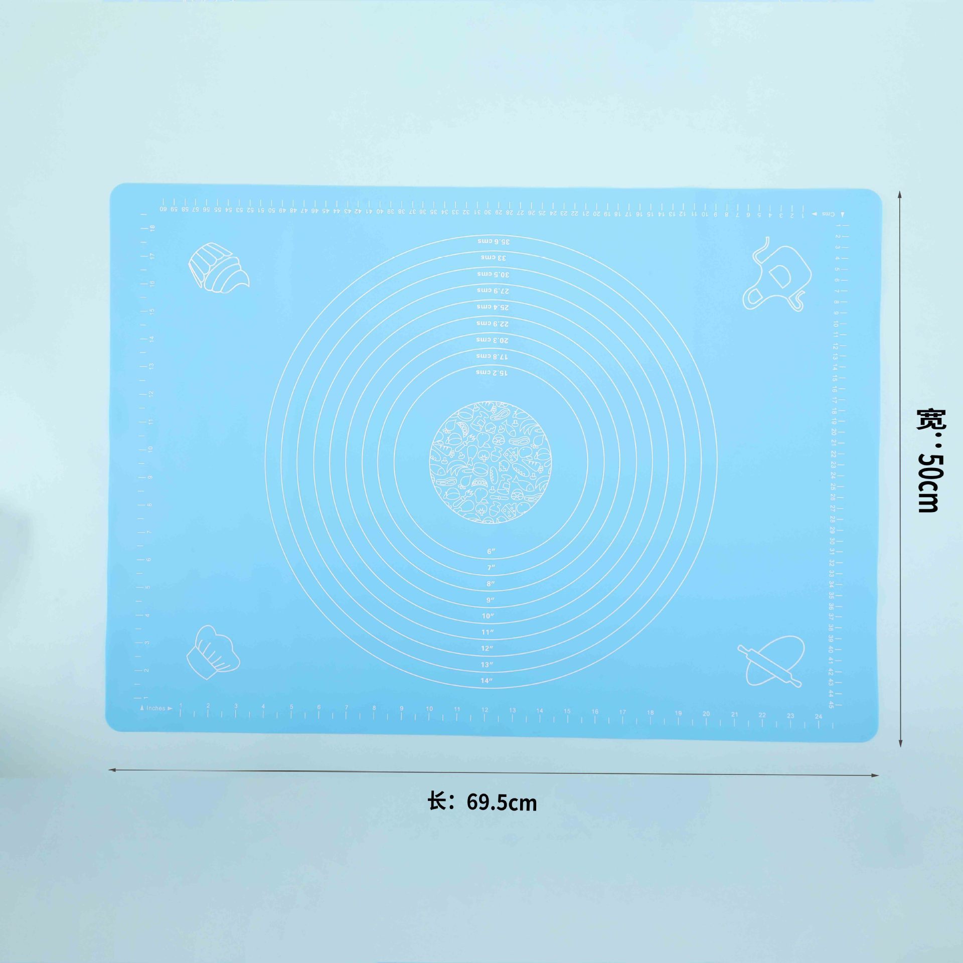 Cross-Border New Simple Square Silicone Kneading Mat for Home Kitchen with Scale Chopping Board Rolling Baking Tools Wholesale