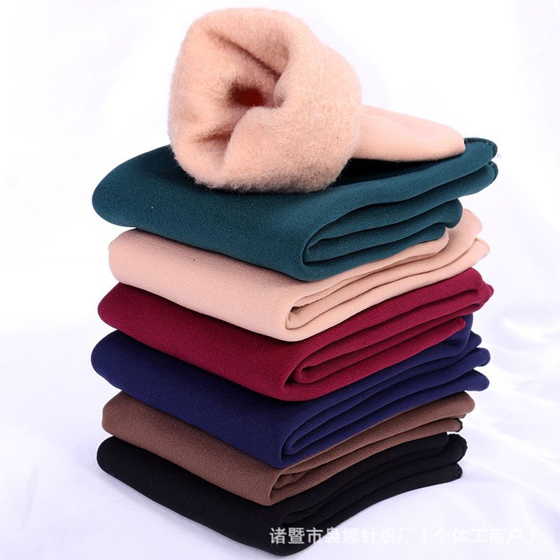 Fleece-Lined Snow Socks for Men and Women, Thickened for Warmth in Winter, Home Use, Dark Green Mid-Calf Floor Bare-Leg Socks