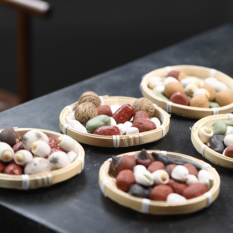 Yixing Purple Sand Tea Pet Peanut Ornaments Bionic Broad Bean Elongated Fruit Jujube Longan Chestnut Water Chestnut Ornaments Tea Set