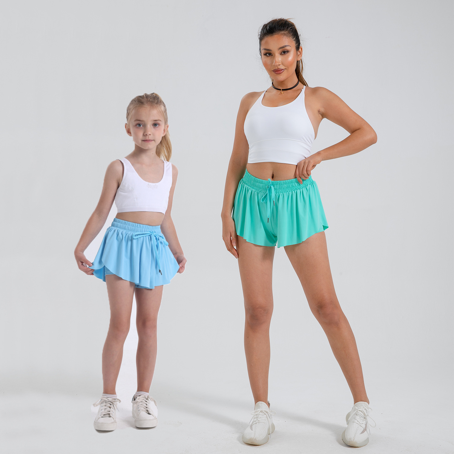 Элегантные спортивные шорты для женщин с подкладкой из спандекса, 2 в 1, молодежная юбка-бабочка, подходит для бега