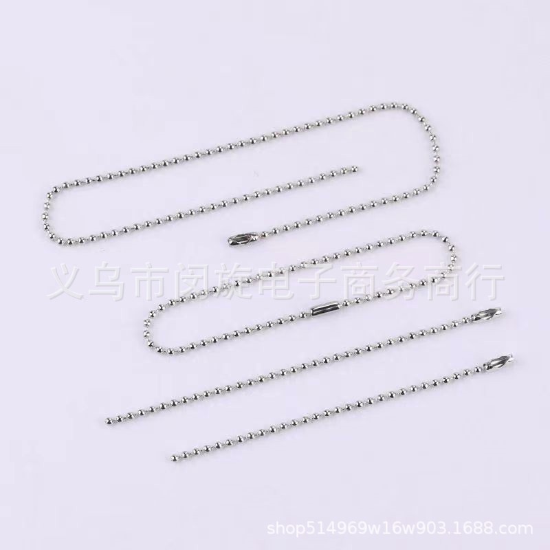 2.4mm304 stainless steel bead chain ball chain plush toy tag chain bead diy jewelry pendant chain wholesale