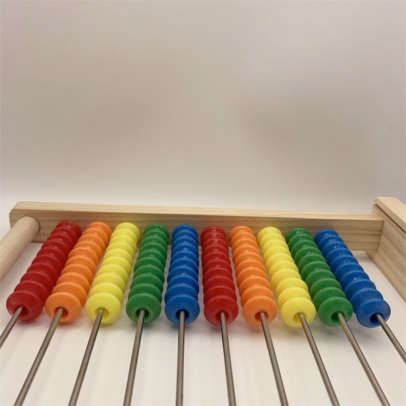 Cross-border Wooden Ten-gear Calculation Frame Abacus Mathematics Teaching Aids Early Childhood Connection Early Education Enlightenment Addition and Subtraction Counter
