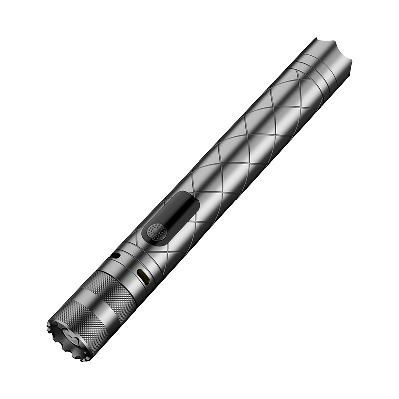 Dual Light Source Flashlight Arc Self-Defense Flashlight Strong Light Flash Speed Push Telescopic Zoom Portable Flashlight