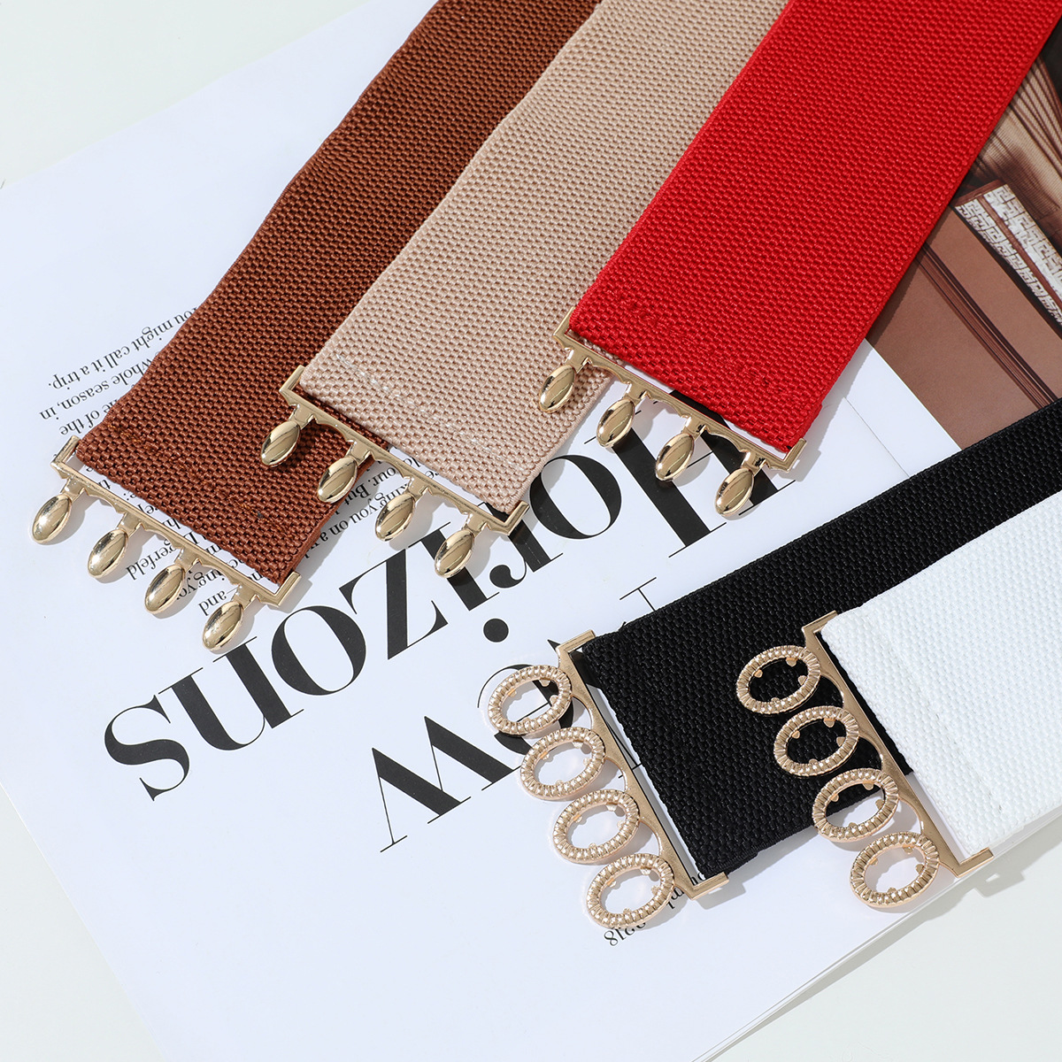 Cross-Border Hot Selling Women's Elastic Belt Dress Decorative Girdle Elastic Waist Simple Versatile Fashion New Style