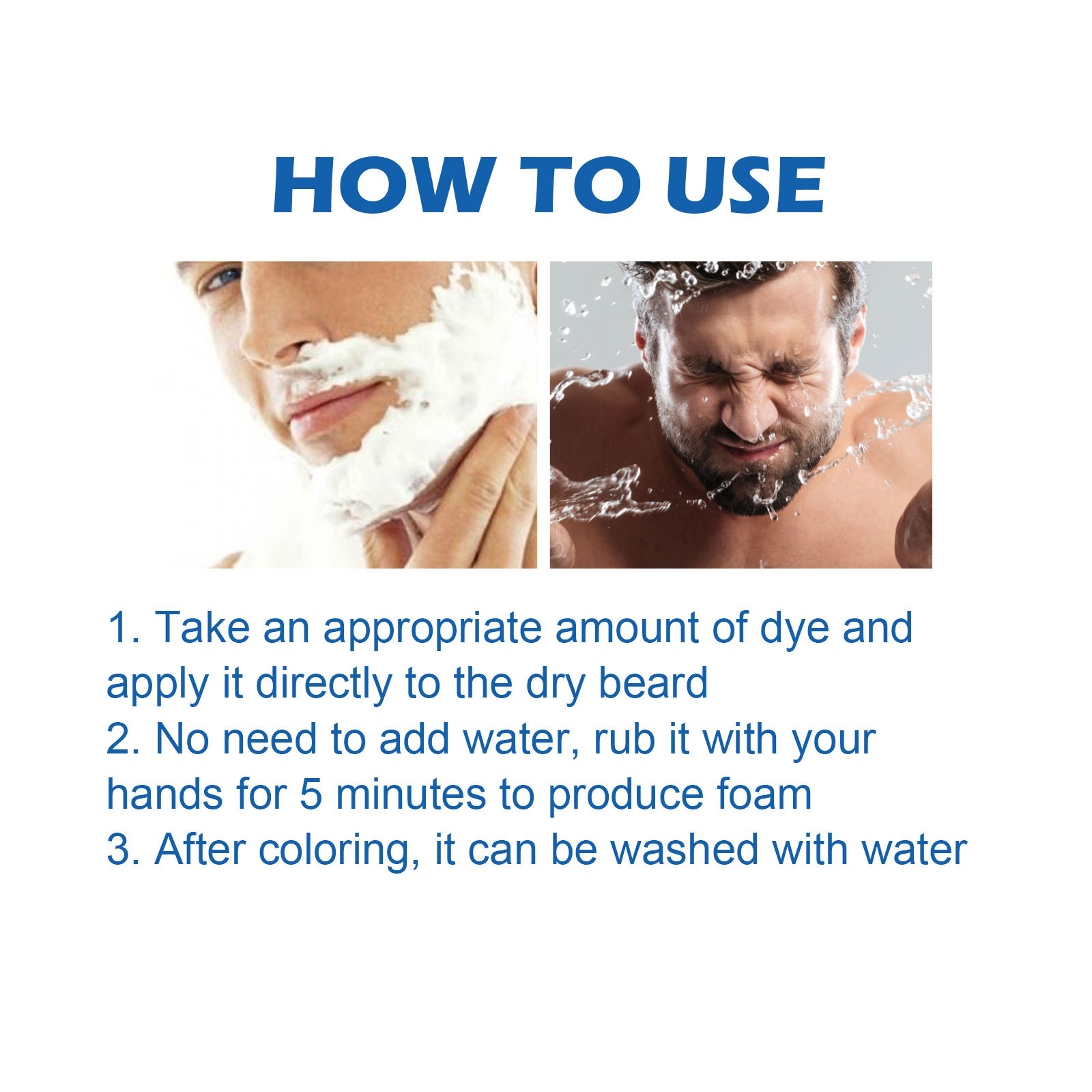 East Moon Men's Beard Care Agent Gentle, Smooth and Cleansing Beard Split Care Dark Color Care Agent