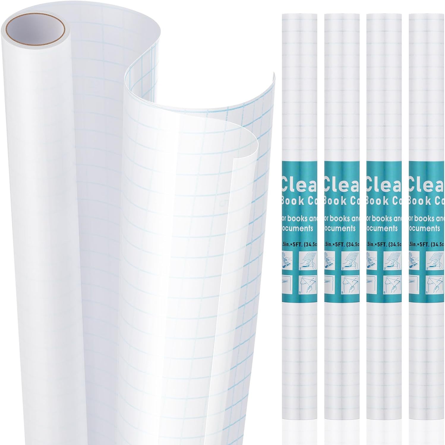 Environmentally friendly frosted small square self-adhesive book cover for primary and secondary schools can freely cut transparent self-adhesive book cover roll film shell