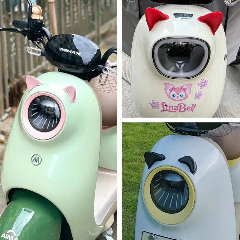 Electric Vehicle Helmet Decoration Personalized Accessories Cat Ear Stickers Safety Helmet Motorcycle Universal Horn Tentacles DIY
