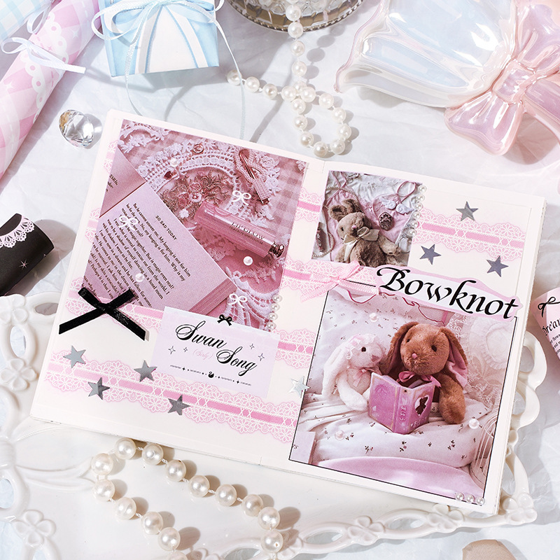 Jilu Yu Jian Chengpin Falling into Dream River Series - Material Paper Korean-Style Sweet Lace Journal Background Paper