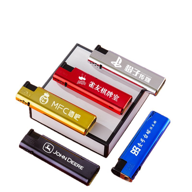 Manufacturer Wholesale Metal Windproof Lighter Customized Advertising Logo Printing Durable Direct Injection Lighter Engraving