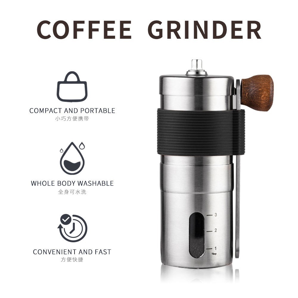 Upgraded new portable hand coffee machine 304 stainless steel grinder manual grinder cross-border supply