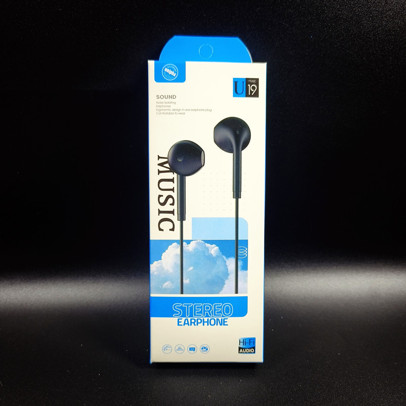 XU19 Series Wired Headset In-Ear Mobile Phone Wire Control 3.5 Round Hole Flat Ear In-Ear Headset