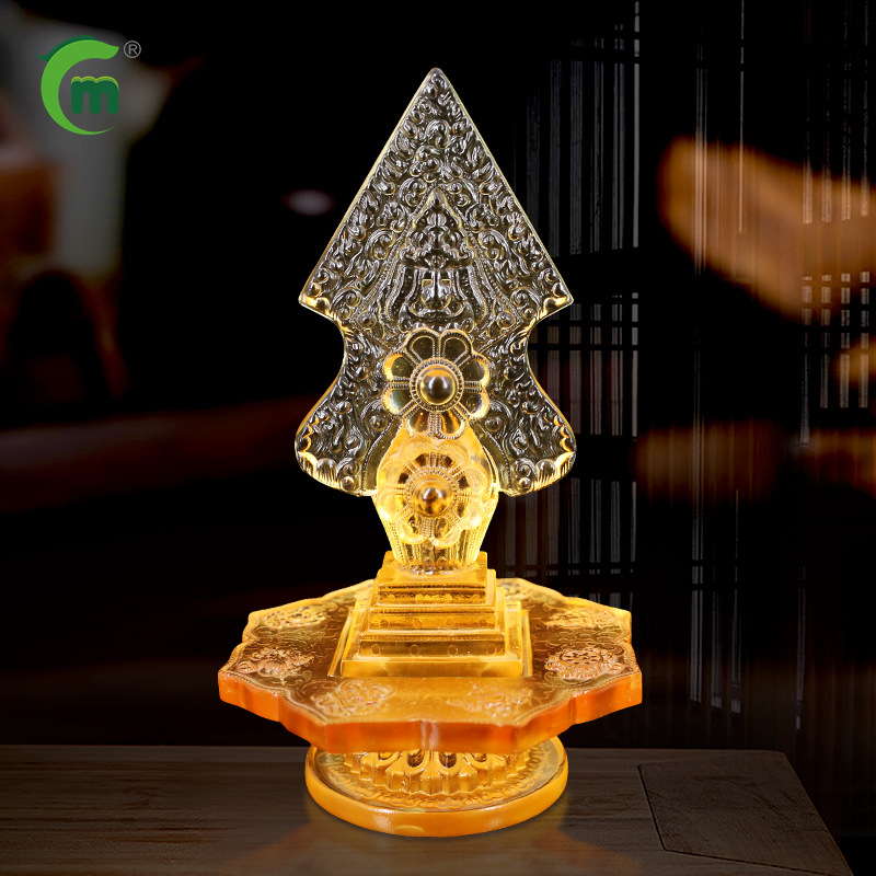 Фэнмин Цветная Эмаль Три Основных Дома Семена Цветок Тибетский стиль Декор Будда Зал Элемент Стол Элементы Орнаменты