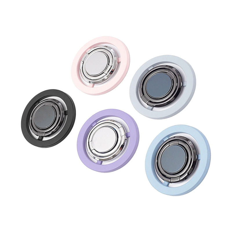 Magsafe zinc alloy double ring magnetic bracket 360 rotating folding super sticky desktop factory direct supply