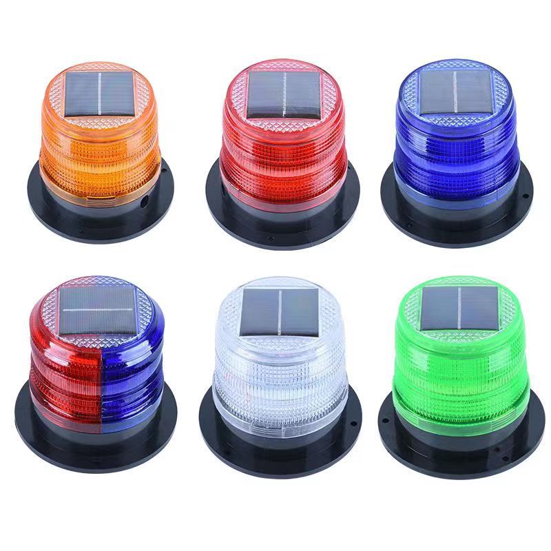 Night traffic barrier light magnetic suction car roof flashing light LED solar warning light traffic signal light