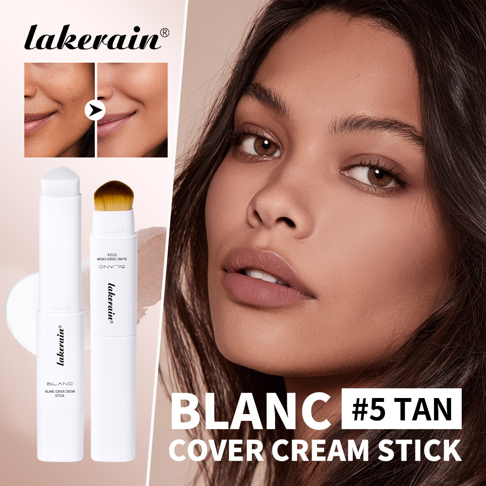 Lakerain Color-Changing Triangular Foundation Stick Double-Ended Two-In-One Color-Changing Foundation Cream Is Light and Moisturizing, Invisible Pores