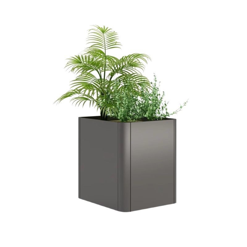 Outdoor stainless steel wrought iron flower box balcony planting box square commercial street rectangular flower bed wrought iron finished flower trough