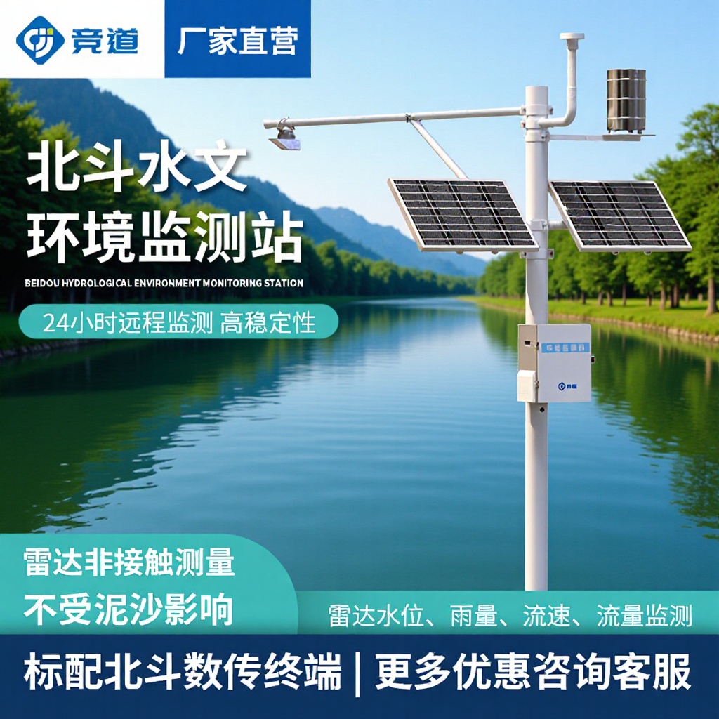Станция мониторинга гидрологической среды Beidou Автоматический монитор уровня воды Умная система мониторинга уровня реки и осадков