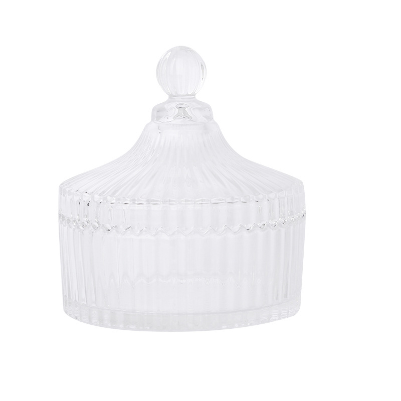 Transparent Candy Cup with Lid Full Billion Jinmingda degaussing Bowl Mongolian Bag Dried Fruit Storage Jar European-style Transparent Glass Jar
