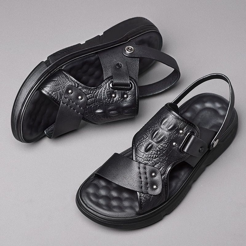 Slippers for Men, Summer Outer Wear, Non-Slip, Thick-Soled Flip-Flops, Outdoor Sports and Driving Dual-Use Beach Sandals
