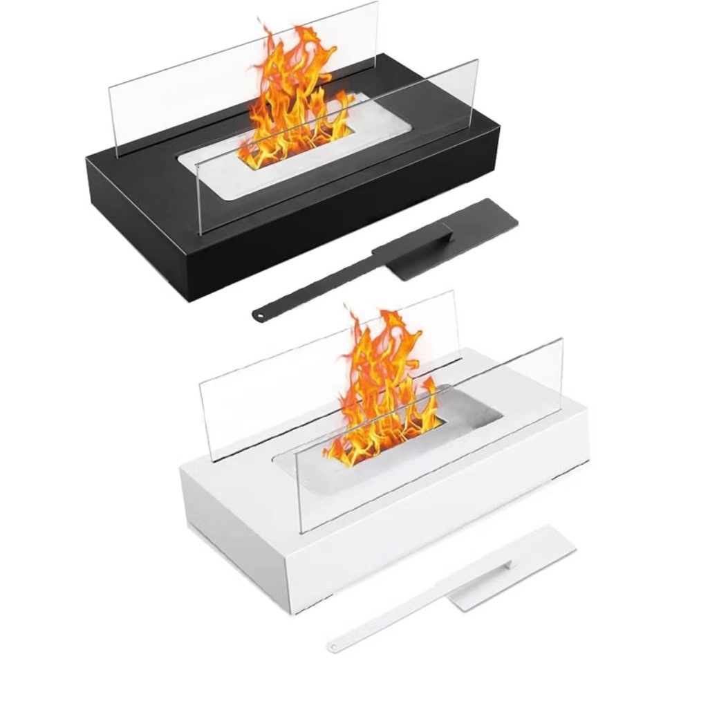 Desktop alcohol fireplace indoor metal stove rectangular portable real fire fireplace outdoor stove cross-border wholesale