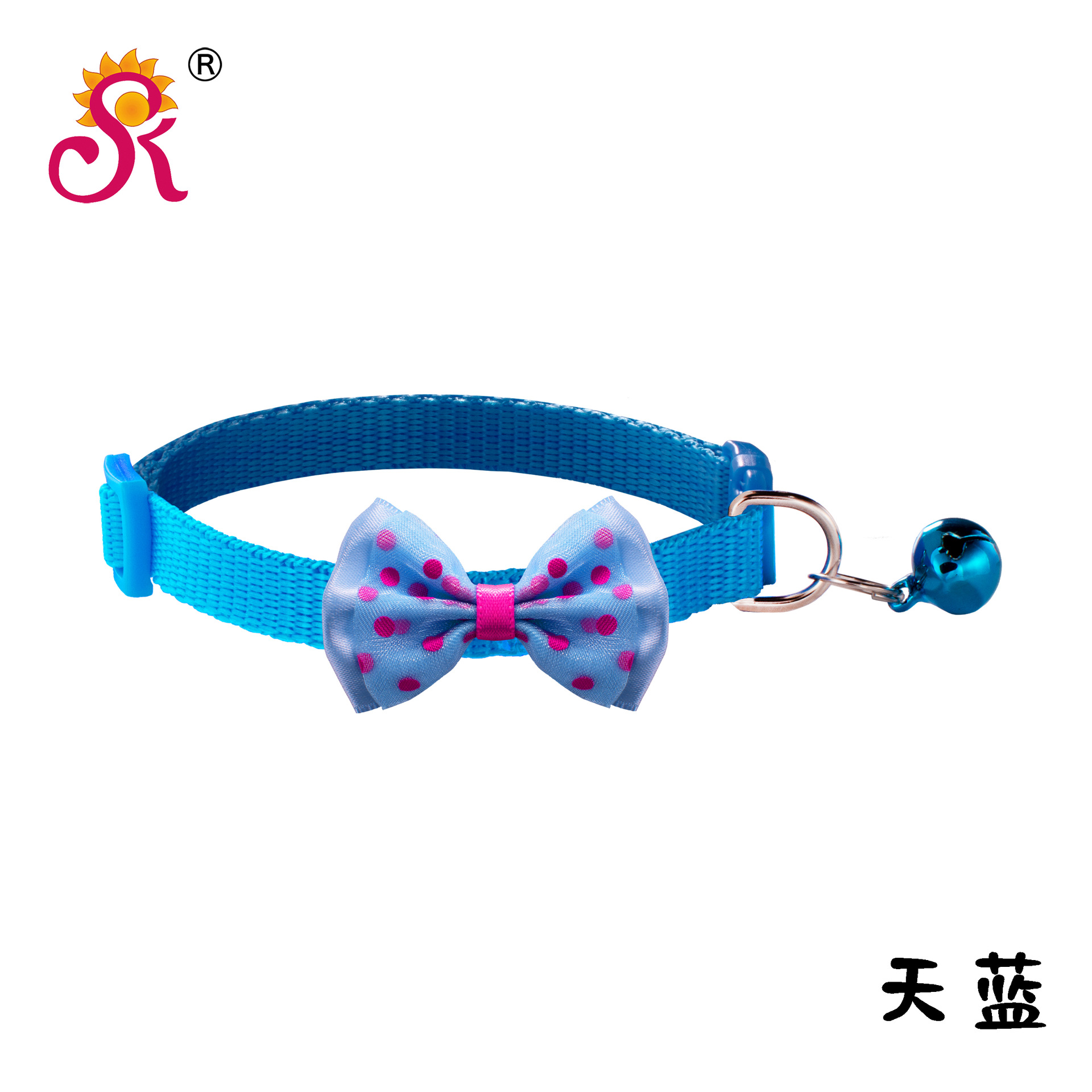1.0 Bow Pet Dog Collar Cat Collar Bell Collar High Quality Color Buckle Large Stock Factory Store