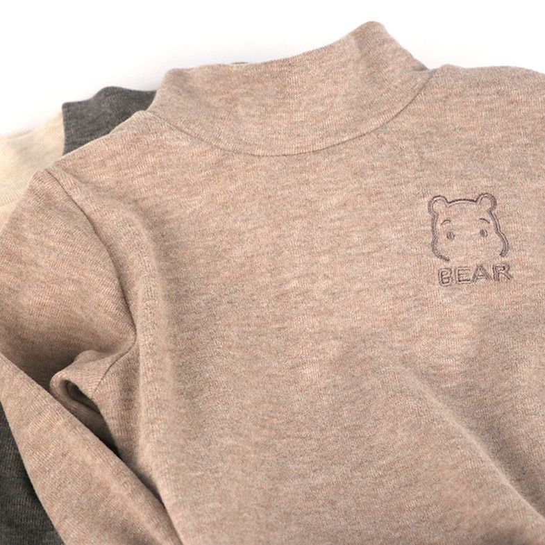New boys' and girls' half turtleneck warm inner top children's T-shirt long sleeve children's bottoming shirt fashion