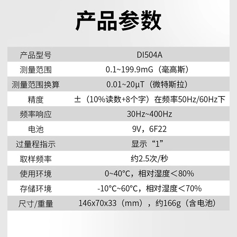 Delisi Electric Handheld Digital High Precision Meter Magnetic Field Tester Magnetometer Electromagnetic Field Strength Detector