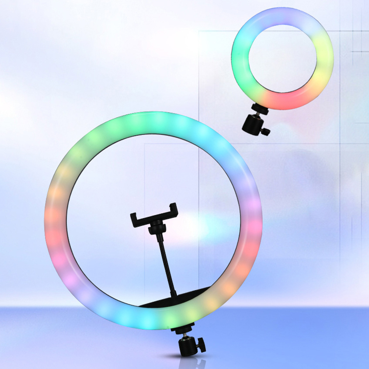 Multi-Specification Rgb Ring Fill Light, Photography Live Broadcast Soft Light, Panoramic Adjustment Selfie Beauty Ring Light