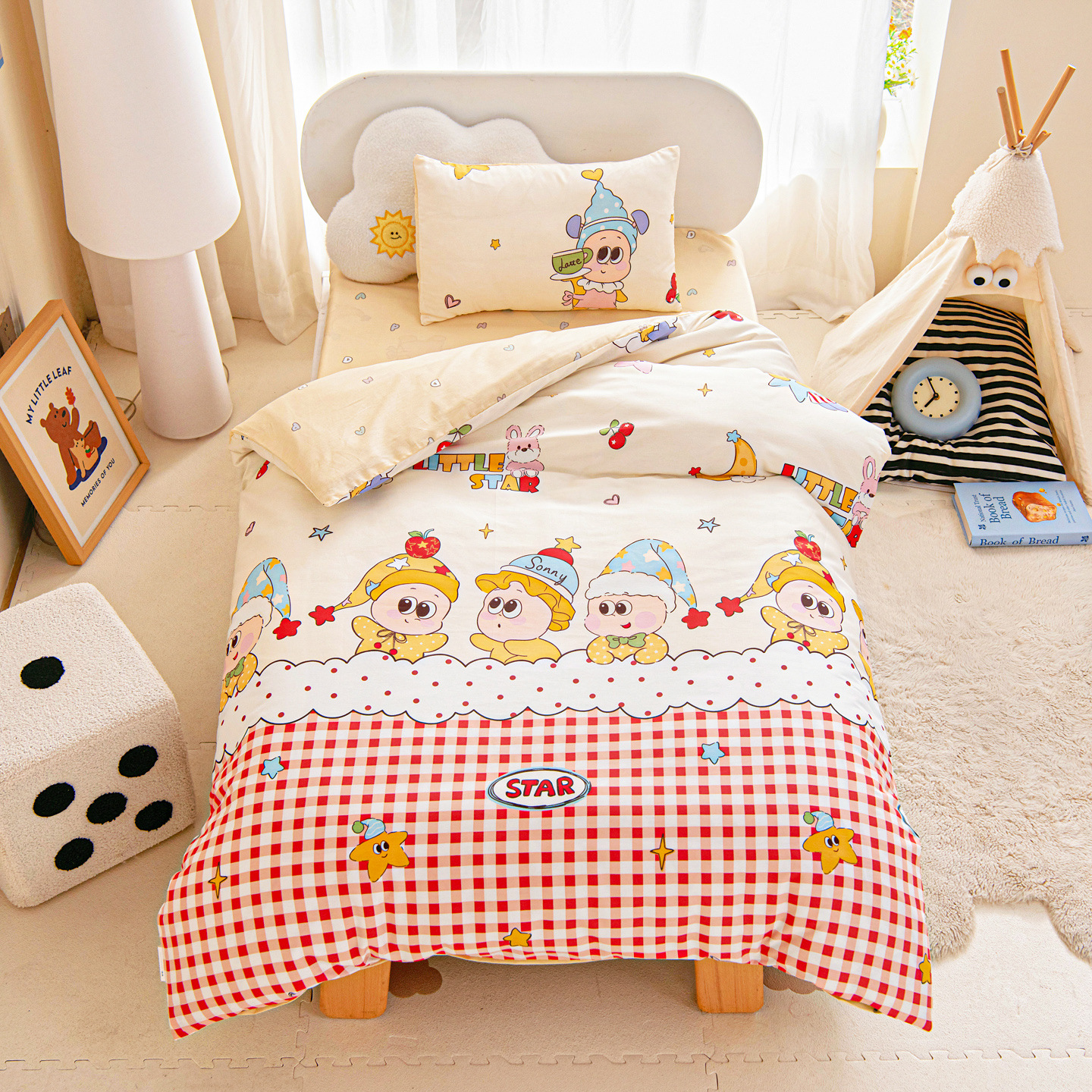 Cotton Children's Kindergarten Quilt Six-Piece Set Pure Cotton Three-Piece Nap Quilt Cotton Mattress Mother-In-Law Quilt