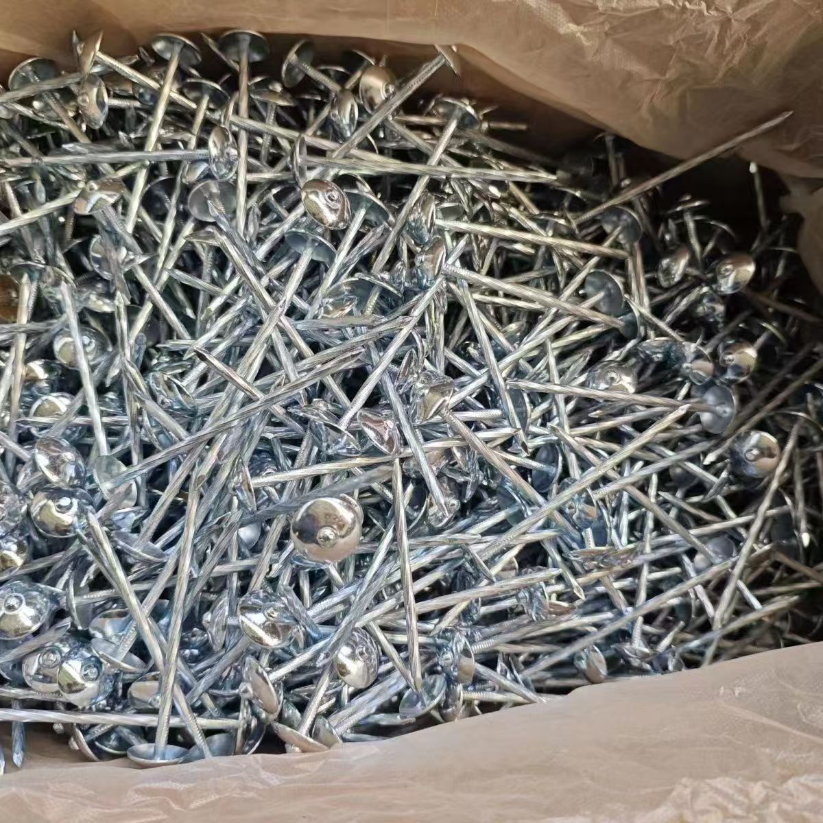 Galvanized Corrugated Nails, Asbestos Tiles, Color Steel Tiles, Large Caps, Large Heads, Round Heads, Steel Nails, Iron Sheets, Special Threaded Umbrella Cap Nails