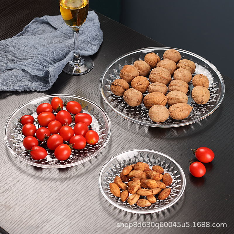 Acrylic fruit plate KTV special fruit plate plastic plate bar snack plate candy transparent dry creative home