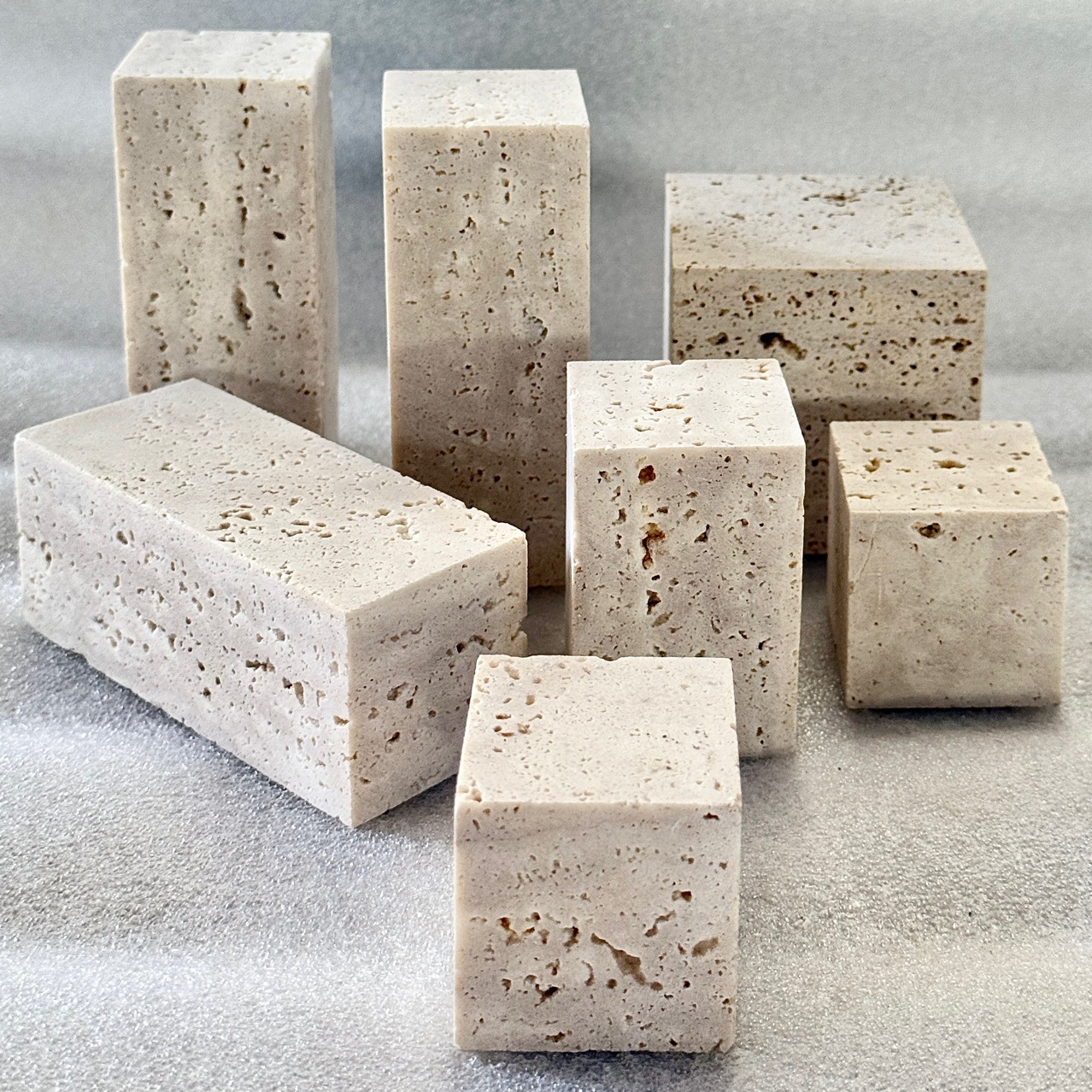 Стиль Wabi-Sabi натуральный травертин база для показа ювелирных изделий мраморный квадратный держатель для колец желтый травертин