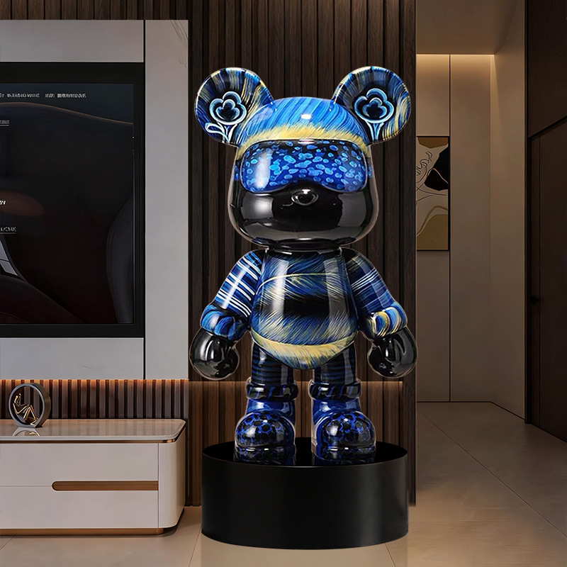 Ручная роспись, большой напольный декор в виде медведя, современный стиль, для гостиной