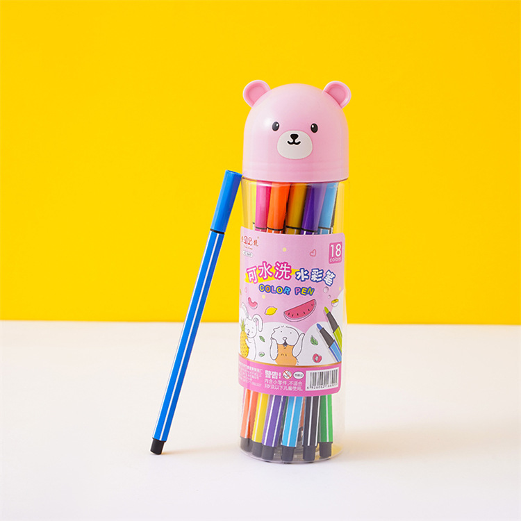 Children's Art Supplies Graffiti Painting Pen Soft Barrel 12 Colors Washable Watercolor Pen Brush Wholesale Hand-Painted Coloring Creativity