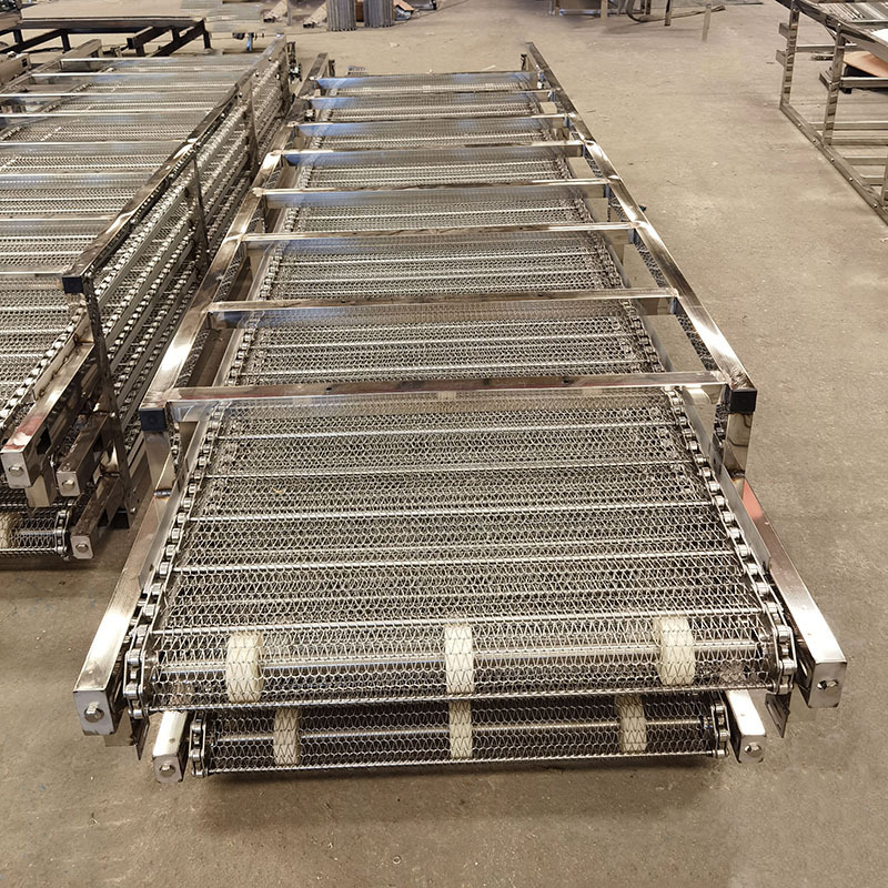 Food Air Drying Machine Assembly Line Chain-Type Mesh Belt Conveyor Annealing Furnace Steel Wire 304 Mesh Belt