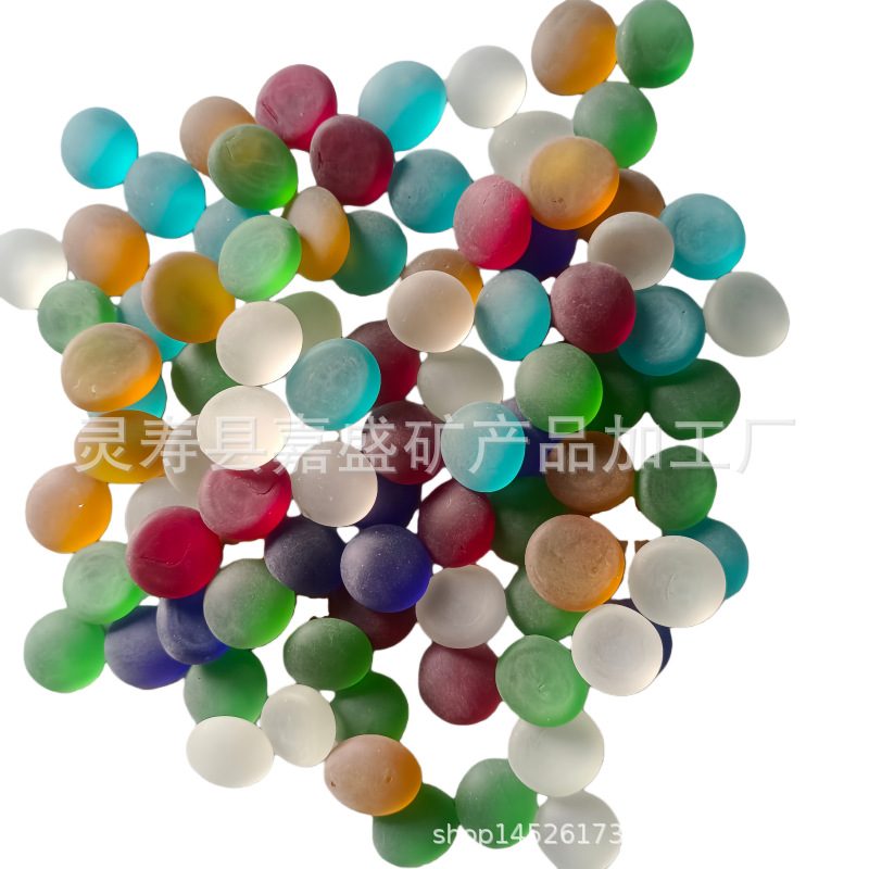 Матовые стеклянные бусины Стеклянные шары Матовые стеклянные плоские бусины Декор для аквариума Стеклянные камни