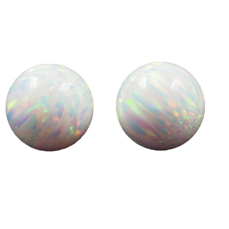 Wuzhou Gemstone Manufacturer Wholesale Colorful Opal Perforated Round Beads Synthetic Opal Opal DIY Pendant Bracelet Loose Stone