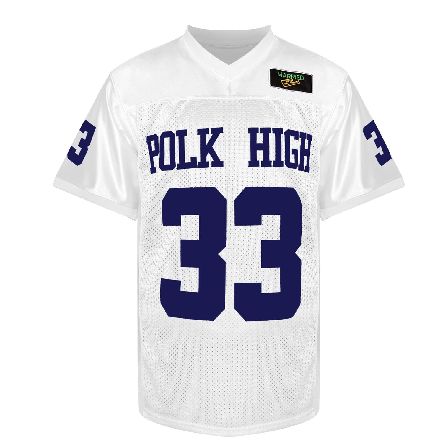 [Embroidered Us Size in Stock] Amazon 33 # Polkhigh Football Sweatshirt White Rugby Jersey for Men