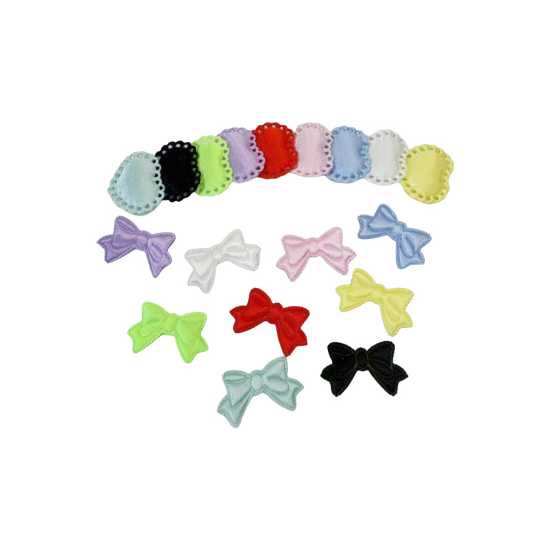 Ultrasonic Embossed Cute Light-Colored Satin Heart Bow DIY Handmade Hairpin Bar Card Accessories