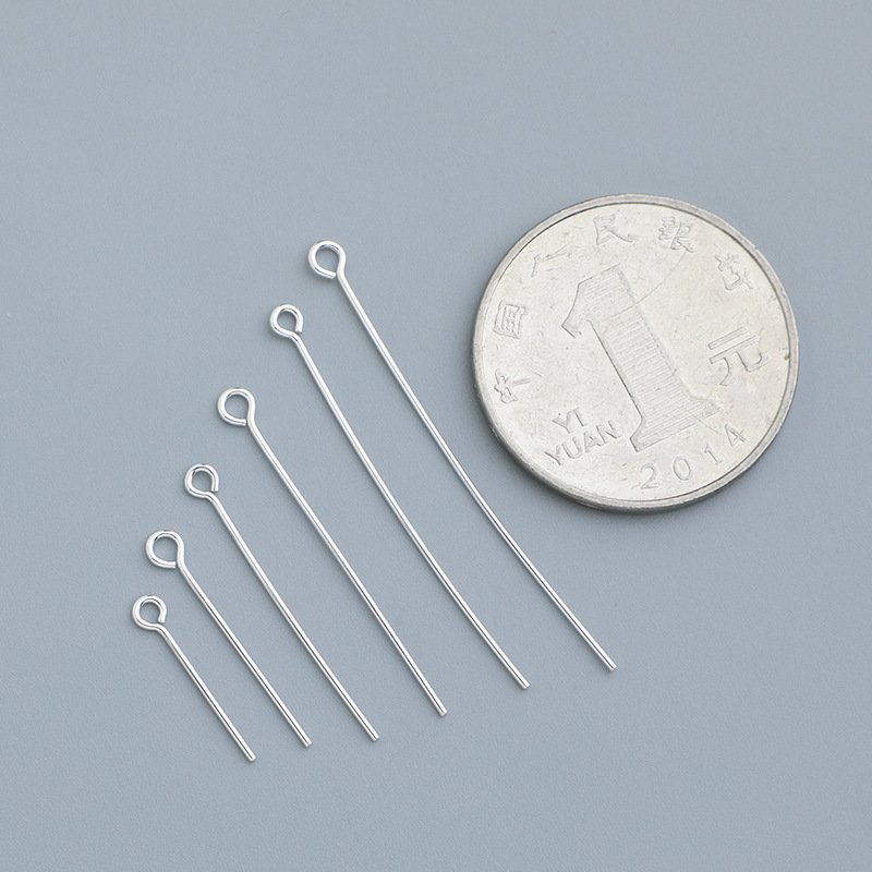 S925 Sterling Silver 15-40mmT Needle Round Head Needle 9 Word Needle Ball Needle DIY Handmade Bracelet Pendant Earrings Material Accessories