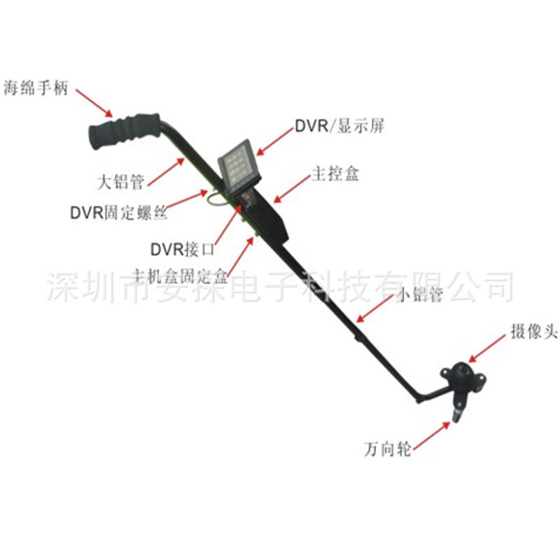 Зеркало для инспекции нижней части автомобиля V3, выдвижное, перезаряжаемое, с видеозаписью, камерой и светом, специально для инспекции на заводе
