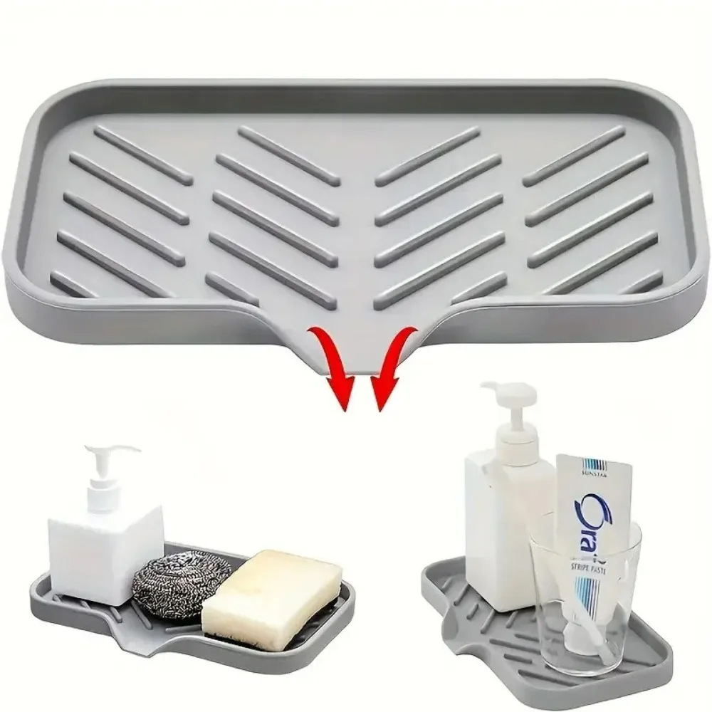 Cross-border Hot Selling Silicone Soap Box Japanese Bathroom Kitchen Drain Pad Storage Tray Creative Soap Box