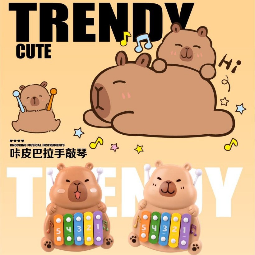 Cross-Border Cartoon Hand-Knocking Piano Kindergarten Holiday Gifts Supermarket School Surrounding Canteen Cultural and Creative Pure Toys Wholesale