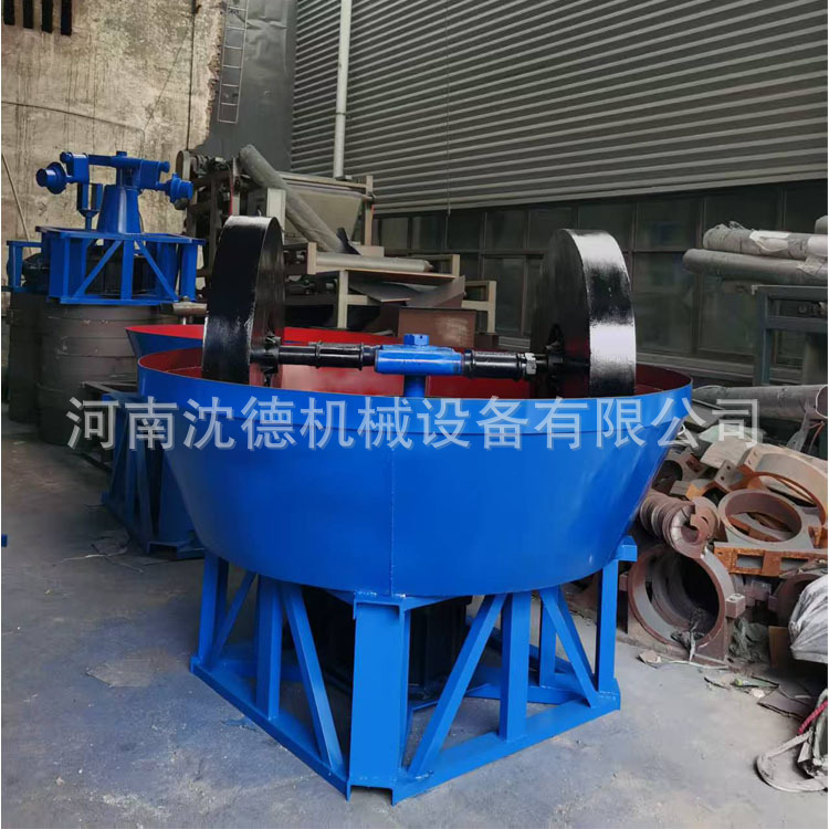 Shen De Mineral Processing Rock Gold Amalgamated Wet Mill Small Wheeled 1200 Type Wet Gold Mill Equipment Is on Sale in Stock