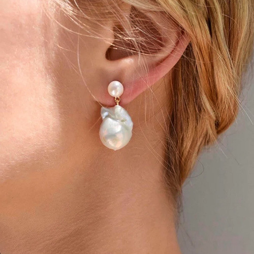 100% Real Gold 18K Gold Earrings Pearl Needle Earring Accessories Genuine 14K Gold Earrings K Gold DIY Ear Hook Accessories