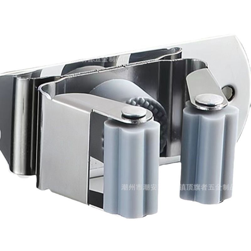 Factory accessories 304 stainless steel mop clip spring steel mop rack chuck broom buckle storage rack